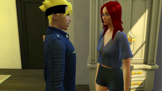 Boruto Fucks Visiting Milf Karin for Rough Anime Anal Sex Scene