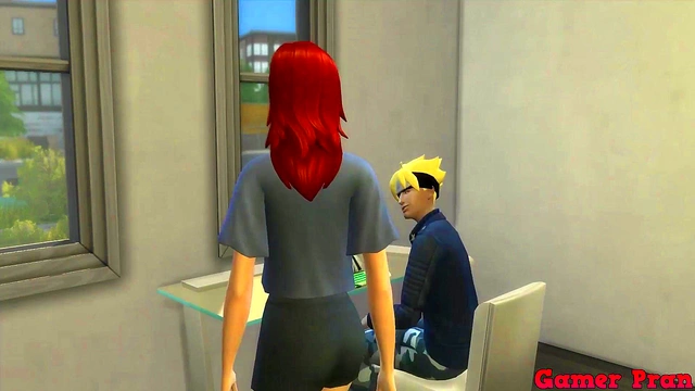 Boruto Fucks Visiting Milf Karin for Rough Anime Anal Sex Scene