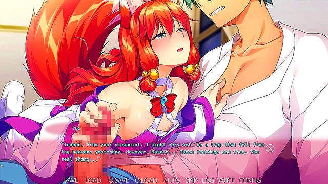 Femboy Trap Shrine Yui Gives Seductive Handjob In Anime Sex Scene