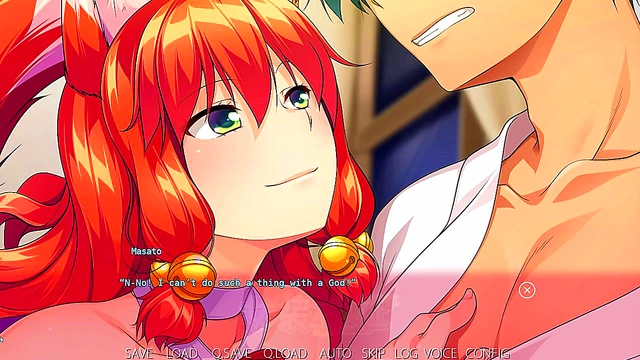 Femboy Trap Shrine Yui Gives Seductive Handjob In Anime Sex Scene