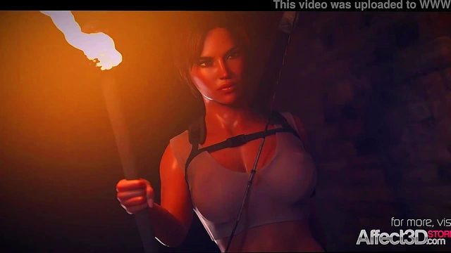 Lara Croft Joins Fantastical Threesome for Hardcore Anal Fun in HD Anime