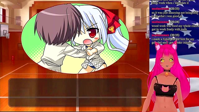 Lewd VTuber Neko Seduces in "My GF is the President" Anime Game Livestream