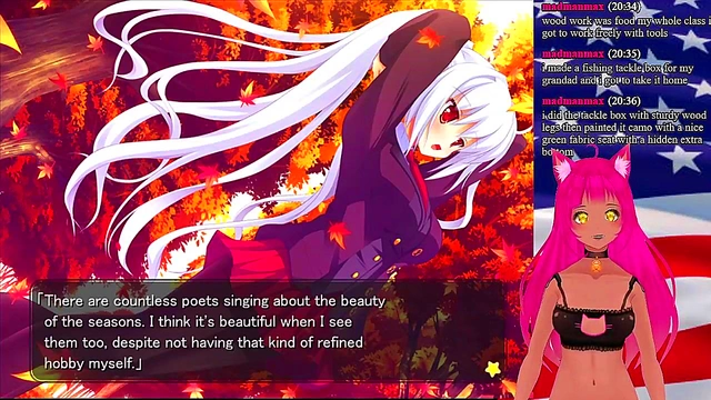 Lewd VTuber Neko Seduces in "My GF is the President" Anime Game Livestream