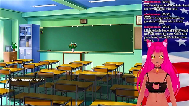 Lewd VTuber Neko Seduces in "My GF is the President" Anime Game Livestream