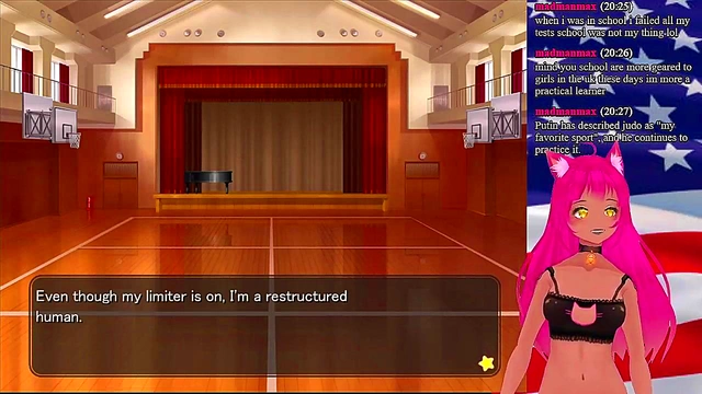 Lewd VTuber Neko Seduces in "My GF is the President" Anime Game Livestream