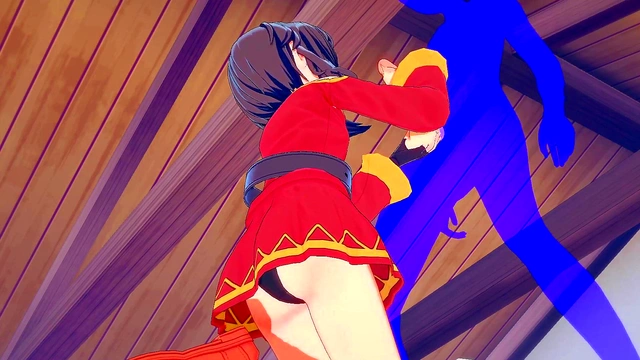 Megumin Gives Handjob in KonoSuba Anime for Intense Facial Cumshot Scene