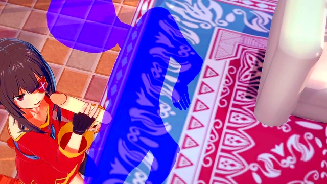 Megumin Gives Handjob in KonoSuba Anime for Intense Facial Cumshot Scene