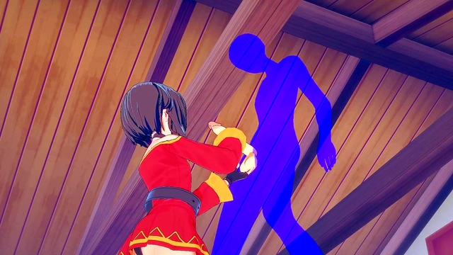 Megumin Gives Handjob in KonoSuba Anime for Intense Facial Cumshot Scene