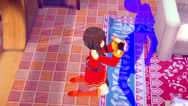 Megumin Gives Handjob in KonoSuba Anime for Intense Facial Cumshot Scene