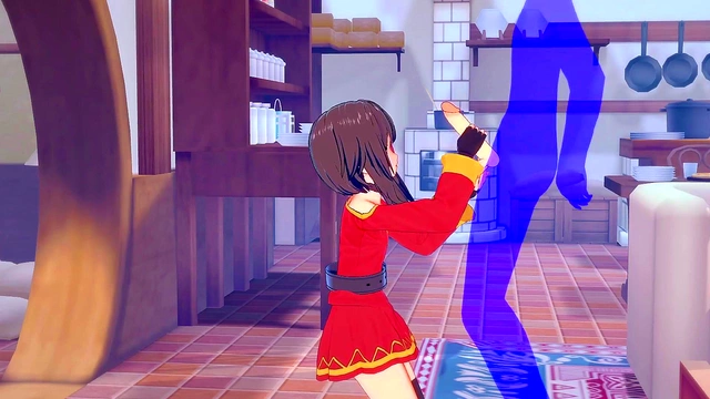 Megumin Gives Handjob in KonoSuba Anime for Intense Facial Cumshot Scene