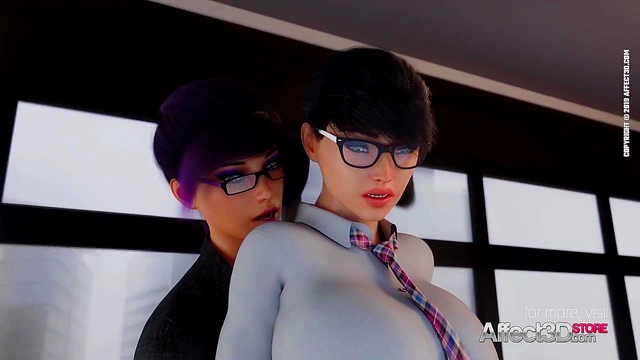 Office Futanari Lesbians in Uniform Enjoy Hardcore 3D Anime Sex Toy Fun