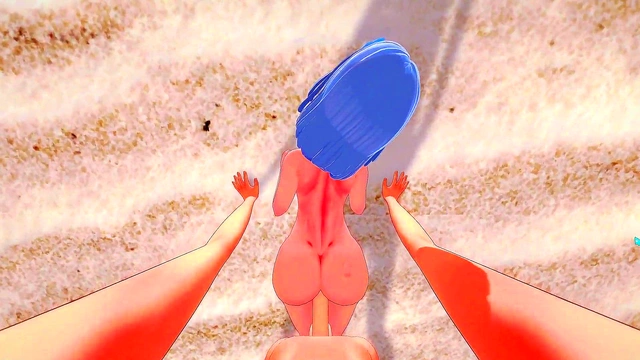 Horny Teen Sirius Fucks Hard Against Floor in Beachside Anime POV Action