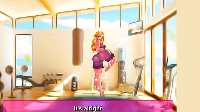Blonde Fitness Babe Jenny Gets Hardcore Anime Action In The Gym