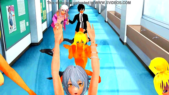 Hentai Anime Couple Dance & Have Sex In Hallway To Music