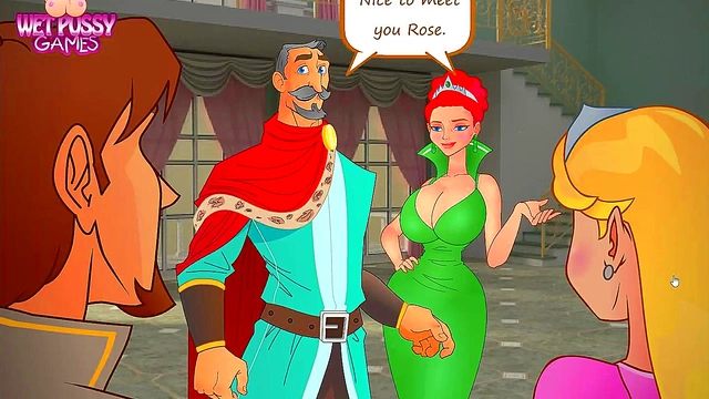 Horny Princess & Queen Engage in Hardcore Hentai Sex With Big-Busted Prince