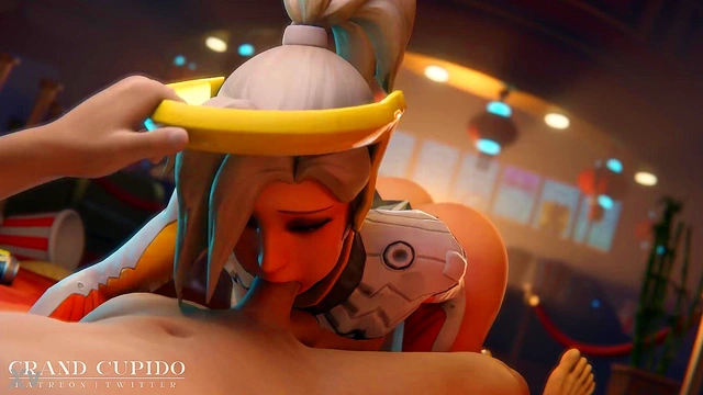 Mercy Gives Sweet Blowjob With Big Tits In The Animated Park