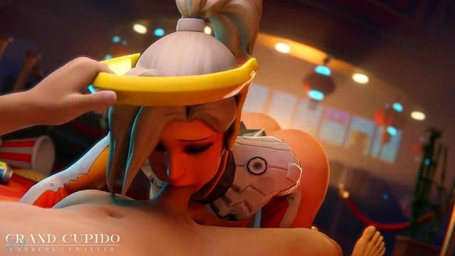 Mercy Gives Sweet Blowjob With Big Tits In The Animated Park