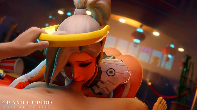 Mercy Gives Sweet Blowjob With Big Tits In The Animated Park