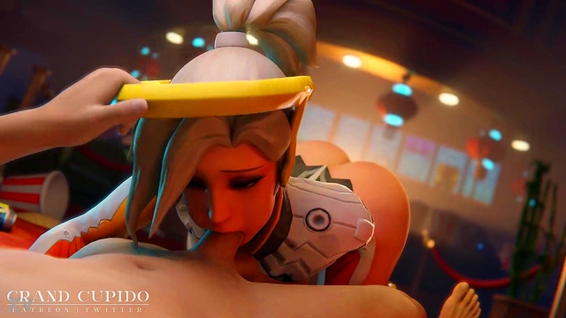 Mercy Gives Sweet Blowjob With Big Tits In The Animated Park