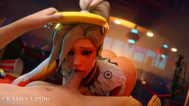Mercy Gives Sweet Blowjob With Big Tits In The Animated Park