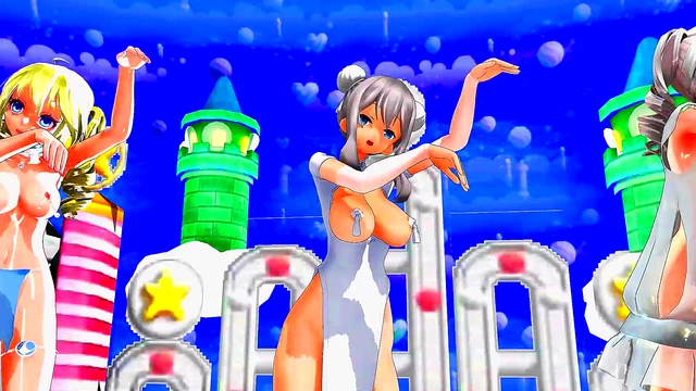 Horny Anime Girls Celebrate Halloween With Hot Lesbian Sex MMD Style