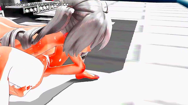 Horny Anime Girls Celebrate Halloween With Hot Lesbian Sex MMD Style