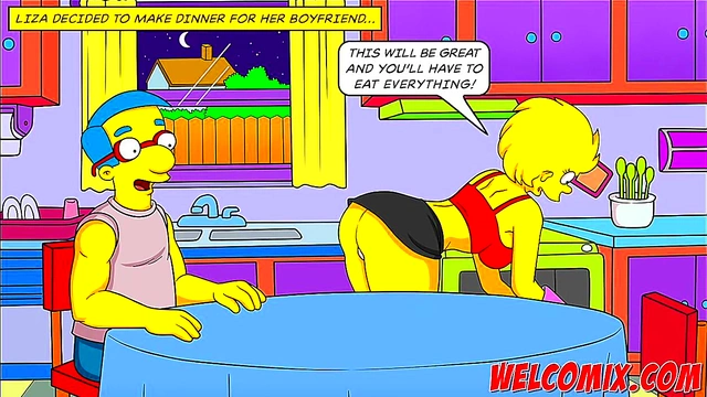 Hentai Simpsons Porn – Lisa & Liza Enjoy Group Sex Dessert Fun