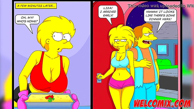 Hentai Simpsons Porn – Lisa & Liza Enjoy Group Sex Dessert Fun