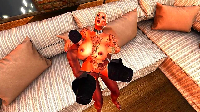 Blonde MILF Gets Interracial Anal & Pussy Fucking for Cartoony Orgasmic CreamPie