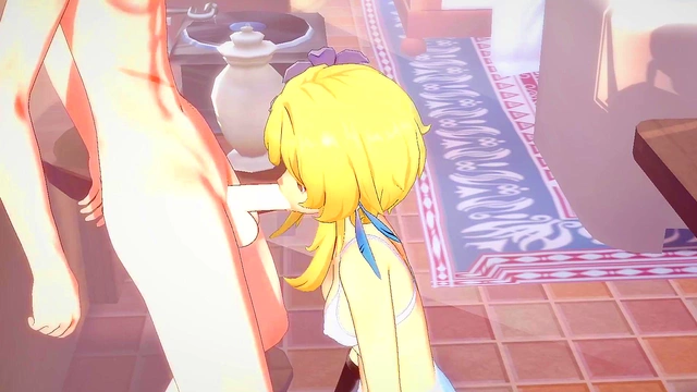 Lumine Gives Blowjob & Gets Fucked By Razor in Genshin Impact Hentai Anime