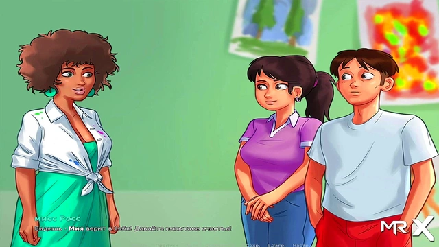 Teen Anime Chick Competes for Good Grades in Summertime Saga Seduction