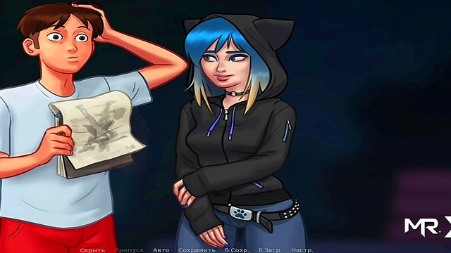 Teen Anime Chick Competes for Good Grades in Summertime Saga Seduction