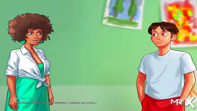 Teen Anime Chick Competes for Good Grades in Summertime Saga Seduction