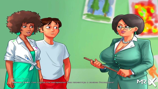 Teen Anime Chick Competes for Good Grades in Summertime Saga Seduction