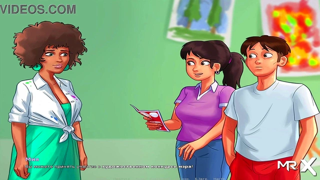 Teen Anime Chick Competes for Good Grades in Summertime Saga Seduction