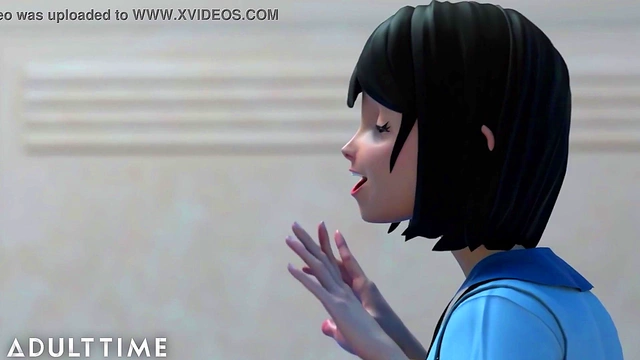 Big-Titted Anime Babes Scissor Each Other Hotly at Hentai College