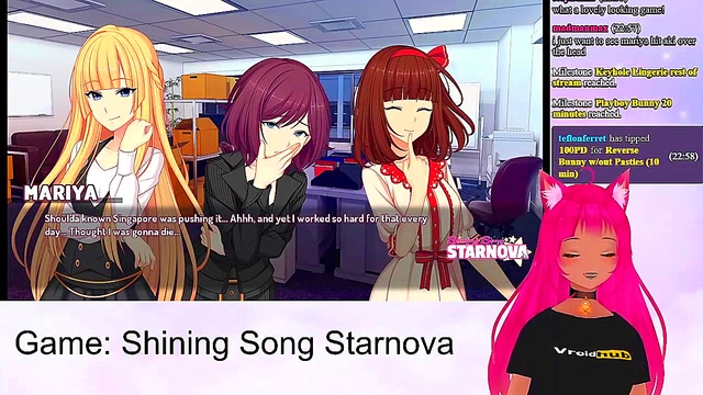 Lewd VTuber Neko Plays Shining Song Starnova for Hot Anime Action