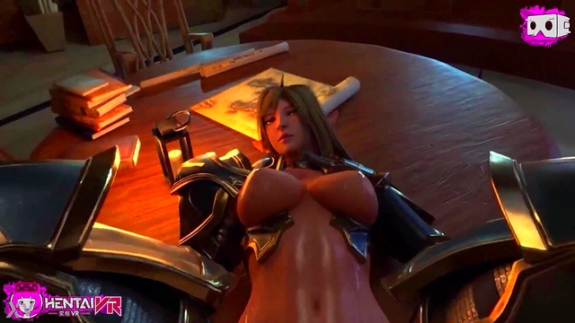 Big-Titted Elven Guard Fucks Hard On Table With Eye Contact In VR Fantasy