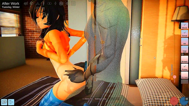 Wiggly Dick Challenges Big-Busted Anime Babe in Hot Apartment Sex Game