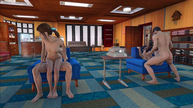 Brunette Anime Group Sex In Fallout 4’s The Fuck Lounge