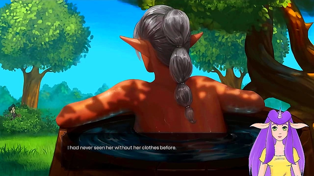 NakedElf Princess With Big Tits And Muscles Fucks In The Bath For Vtuber Fans