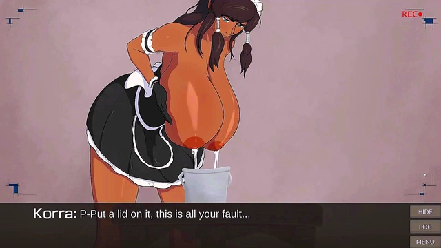 Giant Boobed Maid Korra Milks Big Tits For Creamy Lactating Blowjob Feast