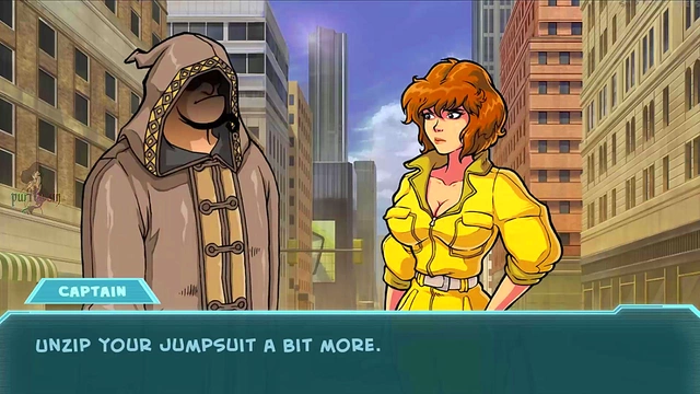 Redhead Hentai Slut April O'Neil Flashes Big Boobs for Genie Voyeur