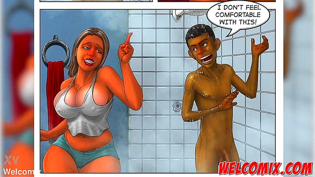 Hot-Ass Brazilian Babe Shares Bathroom for Naughty Cartoon Fun