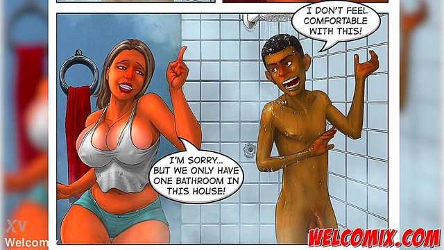 Hot-Ass Brazilian Babe Shares Bathroom for Naughty Cartoon Fun