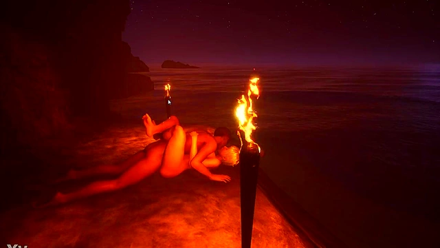 Horny Anime Couple Gets Wild With Beachside Fucking Action