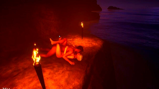 Horny Anime Couple Gets Wild With Beachside Fucking Action