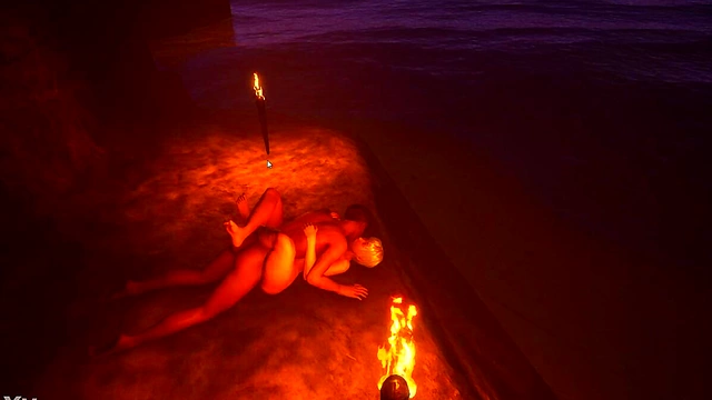 Horny Anime Couple Gets Wild With Beachside Fucking Action