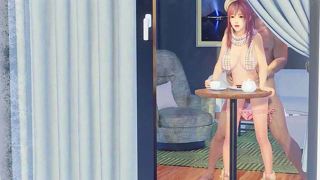 Honoka Gets Pound From Behind While Enjoying Her Meal In 3D Hentai Sex