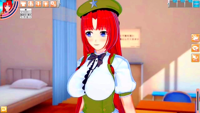 Big-Breasted Touhou Hon Meilin Rubs Her Tits & Gives Intense Blowjob In 3D Hentai Animations
